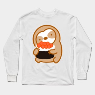 Cute Salmon Roe Sushi Sloth Long Sleeve T-Shirt